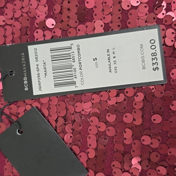 BCBGMAXAZRIA / Revolve Marta Sequin Dress in Port Combo - Picture 9 of 13